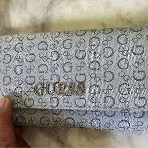 Guess Silver and Blue wallet for women